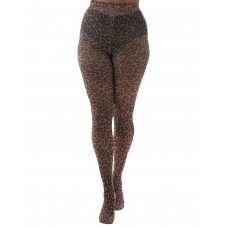 Pamela Mann Leopard Printed Tights in Natural